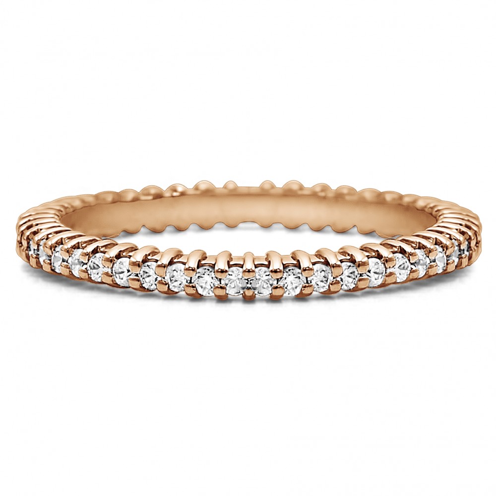 Stackable 1.5mm Double Shared Prong Eternity Ring