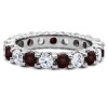 Ruby and Diamond Stackable 2.9mm Double Shared Prong Eternity Ring