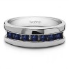 0.98 Ct. Sapphire 7 Stone Channel Set Men's Wedding Band