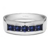 1 Ct. Sapphire 5 Stone Channel Set Men's Wedding Ring