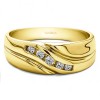 0.48 Ct. Five Stone Twisted Shank Men's Wedding Ring in Yellow Gold