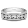 0.49 Ct. Five Stone Channel Set Men's Band With Raised Edges