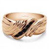 0.27 Ct. Black Five Stone Twisted Shank Men's Wedding Band in Rose Gold