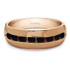 0.23 Ct. Black Stone Channel set Men's Band with Open Ended Channel in Rose Gold