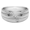 0.24 Ct. Burnished Three Stone Men's Wedding Ring