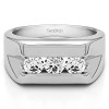 1 Ct. Three Stone Channel Set Men's Wedding Band