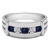 0.25 Ct. Sapphire and Diamond Channel Set Men's Ring With Bars