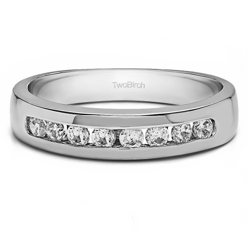 0.48 Ct. Eight Stone Channel Set Men's Wedding Ring