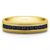 0.27 Ct. Sapphire Channel Set Men's Wedding Ring Featuring Millgrain Design in Yellow Gold