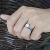 0.24 Ct. Black Fifteen Stone Delicate Curved Wedding Ring