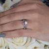 0.24 Ct. Sapphire and Diamond Fifteen Stone Delicate Curved Wedding Ring