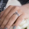 0.24 Ct. Sapphire and Diamond Fifteen Stone Delicate Curved Wedding Ring