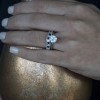 0.75 Ct. Black and White Vintage Filigree & Milgrained Curved Wedding Band
