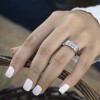 2 Carat Black Ten Stone Double Row Shared Prong Wedding Band