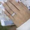 2 Carat Black Ten Stone Double Row Shared Prong Wedding Band
