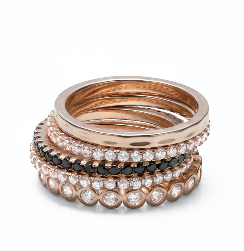 18k Gold Plated Ring Set Retro Fashion Design Ring Tarnish 