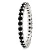 Black Stone Stackable 1.9mm Double Shared Prong Eternity Ring