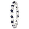 Diamond and Sapphire Stackable 2.2mm Double Shared Prong Eternity Ring
