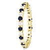 Diamond and Sapphire Stackable 1.9mm Double Shared Prong Eternity Ring