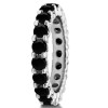 Black Stone Stackable 2.9mm Double Shared Prong Eternity Ring