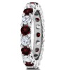 Ruby and Diamond Stackable 2.9mm Double Shared Prong Eternity Ring