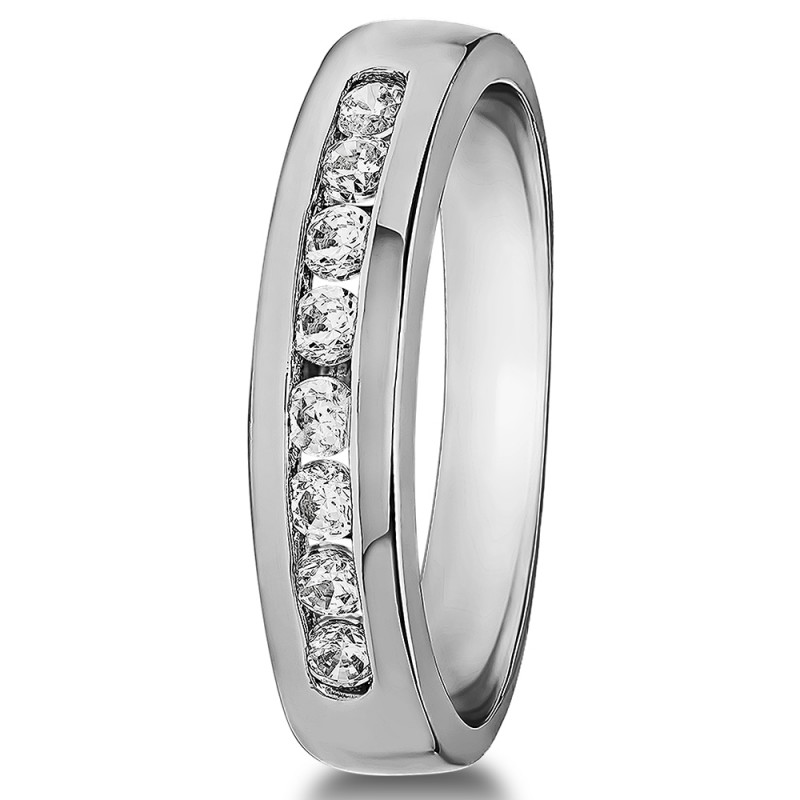 TwoBirch Men's Wedding Rings 0.48 Ct. Sapphire and Diamond Eight