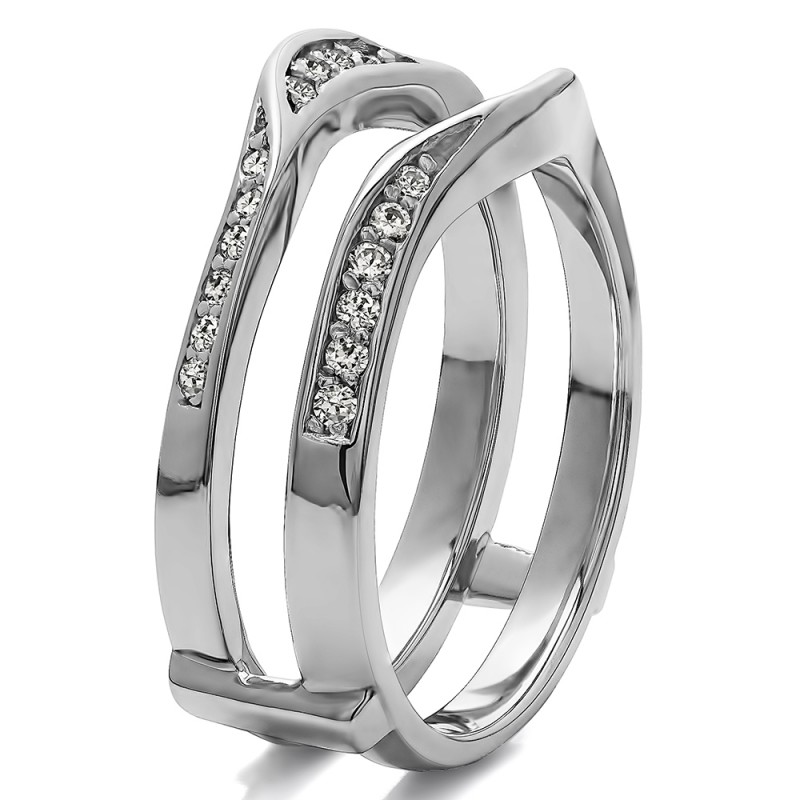 TwoBirch Ring Guards - Engraved Cathedral Plain Metal Ring Guard