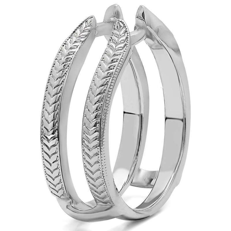 TwoBirch Ring Guards - Engraved Cathedral Plain Metal Ring Guard