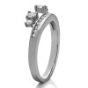 0.41 Ct. Black and White Four Stone Solitaire Anniversary Ring Wrap Enhancer in Yellow Gold