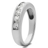 0.98 Carat Sapphire and Diamond Seven Stone Channel Set Wedding Ring