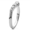 0.5 Ct. Sapphire and Diamond Seven Stone Shared Prong Gradudated Contour Wedding Ring