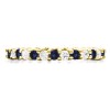 Diamond and Sapphire Stackable 1.9mm Double Shared Prong Eternity Ring