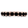 Black Stone Stackable 3.1mm Double Shared Prong Eternity Ring