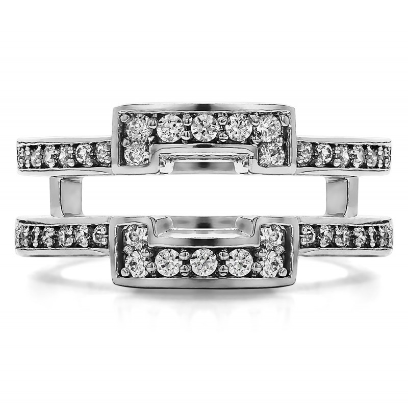 TwoBirch Ring Guards .50 Ct. Square Halo Ring Guard