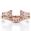 1.2 Ct. Round Channel Set Curved Anniversary Ring Wrap with Round  in Rose Gold