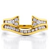 0.76 Ct. Round Channel Set Curved Anniversary Ring Wrap with Round  in Yellow Gold