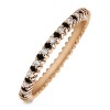 Black and White Stone Stackable 1.6mm Double Shared Prong Eternity Ring
