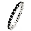 Black Stone Stackable 1.9mm Double Shared Prong Eternity Ring