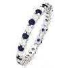 Diamond and Sapphire Stackable 2.2mm Double Shared Prong Eternity Ring