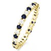 Diamond and Sapphire Stackable 1.9mm Double Shared Prong Eternity Ring