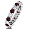 Ruby and Diamond Stackable 2.9mm Double Shared Prong Eternity Ring