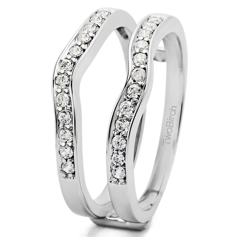 TwoBirch Ring Guards - 0.14 Ct. Contour Prong In Channel Set Enhancer Ring  Guard