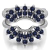 0.98 Ct. Sapphire Double Row Halo Sunburst Ring Guard