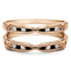 0.32 Ct. Black and White Stone Channel Set Round Ring Guard Enhancer  in Rose Gold