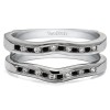 0.24 Ct. Black and White Stone Round Channel Set Curved Ring Guard