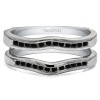 0.24 Ct. Black Stone Round Channel Set Curved Ring Guard