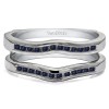 0.24 Ct. Sapphire Round Channel Set Curved Ring Guard