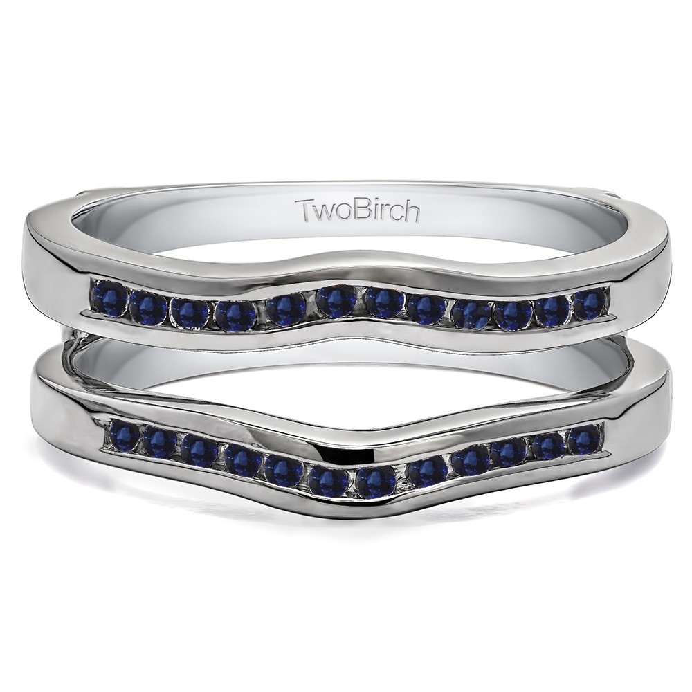 0.24 Ct. Sapphire Round Channel Set Curved Ring Guard