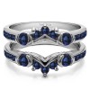 1.01 Ct. Sapphire Half Halo Prong and Channel Set Ring Guard