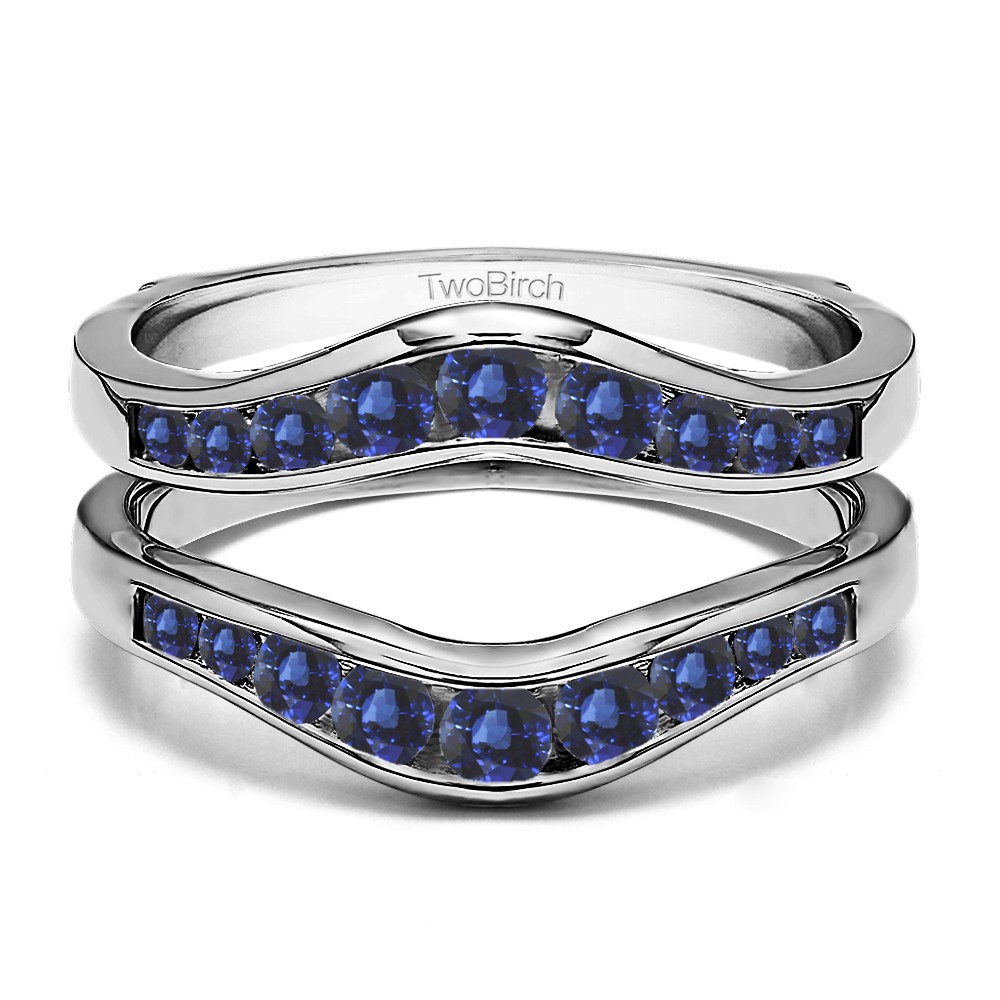 0.7 Ct. Sapphire Round Graduated Contour Ring Guard
